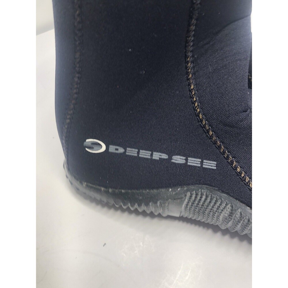 Deep See Black Zip Up Scuba Shoes Boots Zipper Swimming Diving Sea Size 5 - Picture 2 of 5